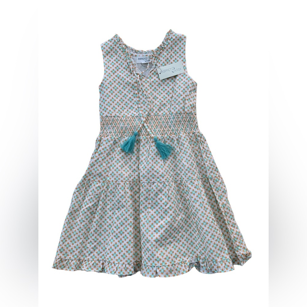 Poppet & Fox NWT Size 7 Tassel Minimalist Boho Geometric Print Sleeveless Dress